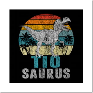 T Rex Dinosaur Tio Saurus Father Day Posters and Art